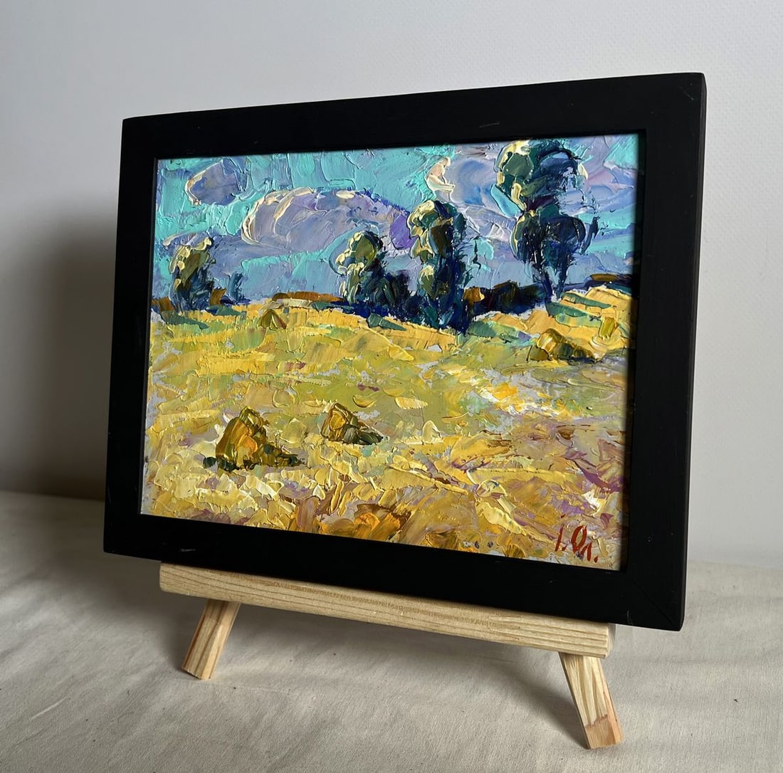 Oil painting In the morning in a wheat field Alex Kalenyuk - 2