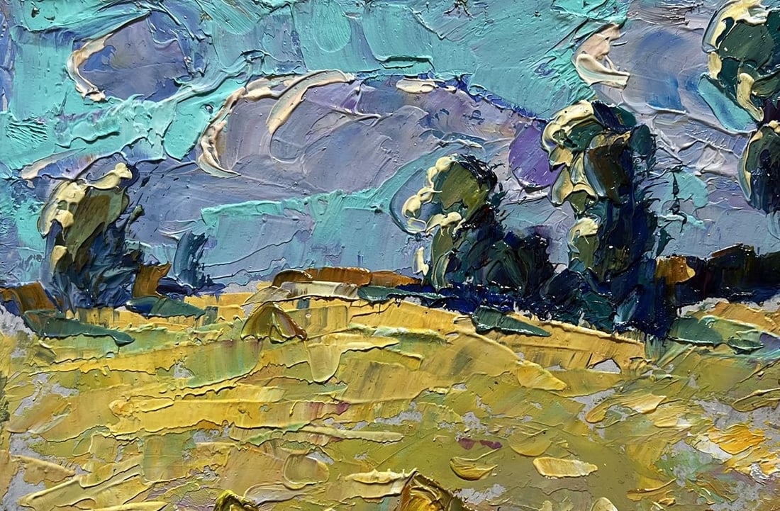 Oil painting In the morning in a wheat field Alex Kalenyuk - 7