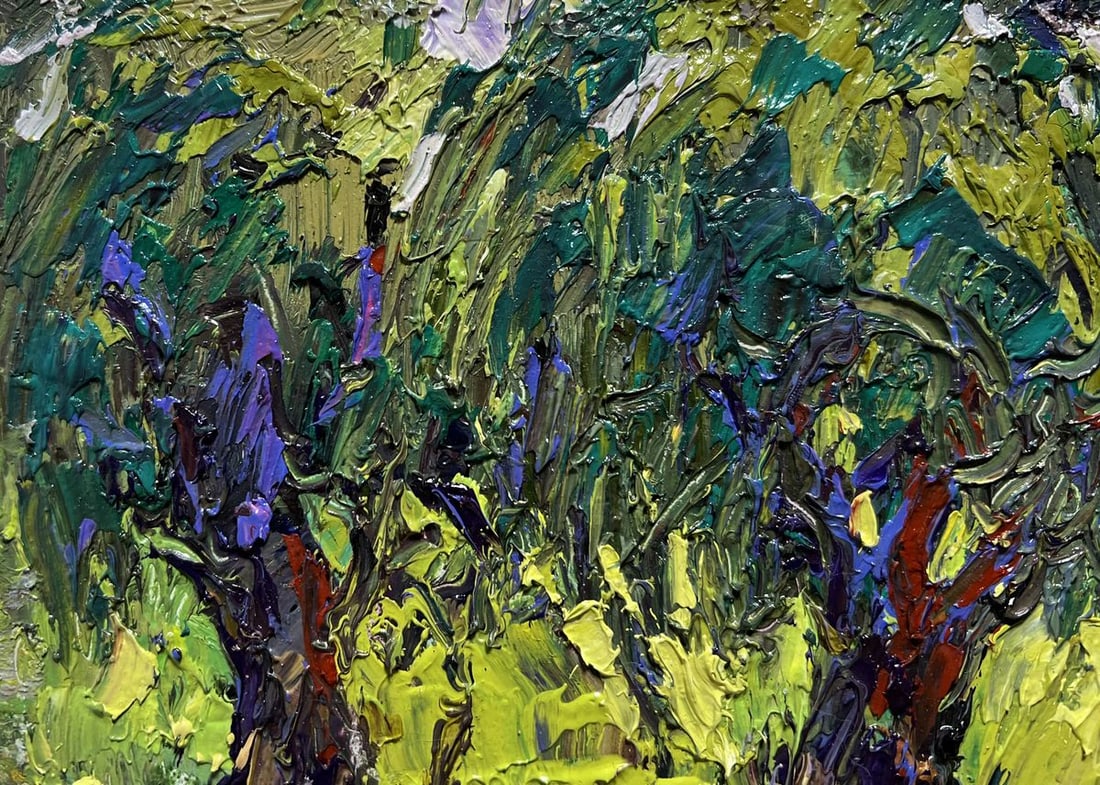 Oil painting The ducks hid near the tree Oksana Kalenyuk - 4