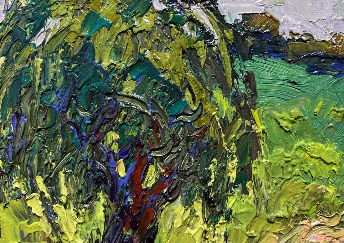 Oil painting The ducks hid near the tree Oksana Kalenyuk - 6