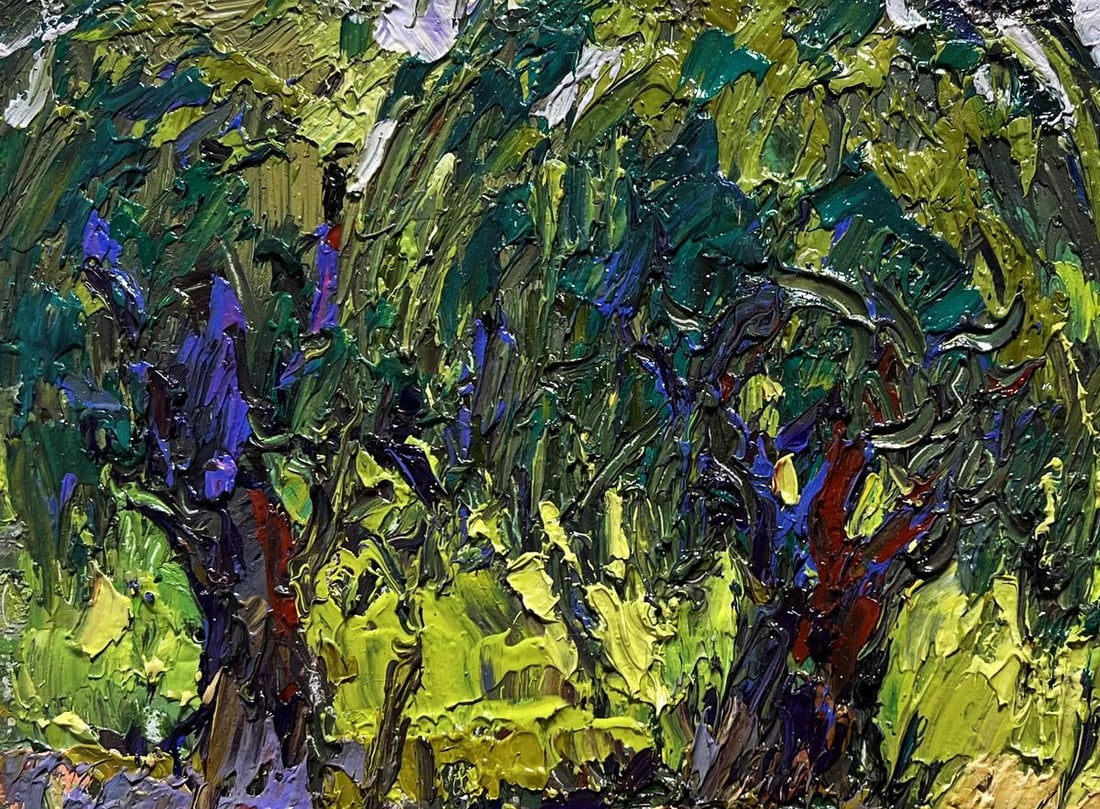 Oil painting The ducks hid near the tree Oksana Kalenyuk - 7