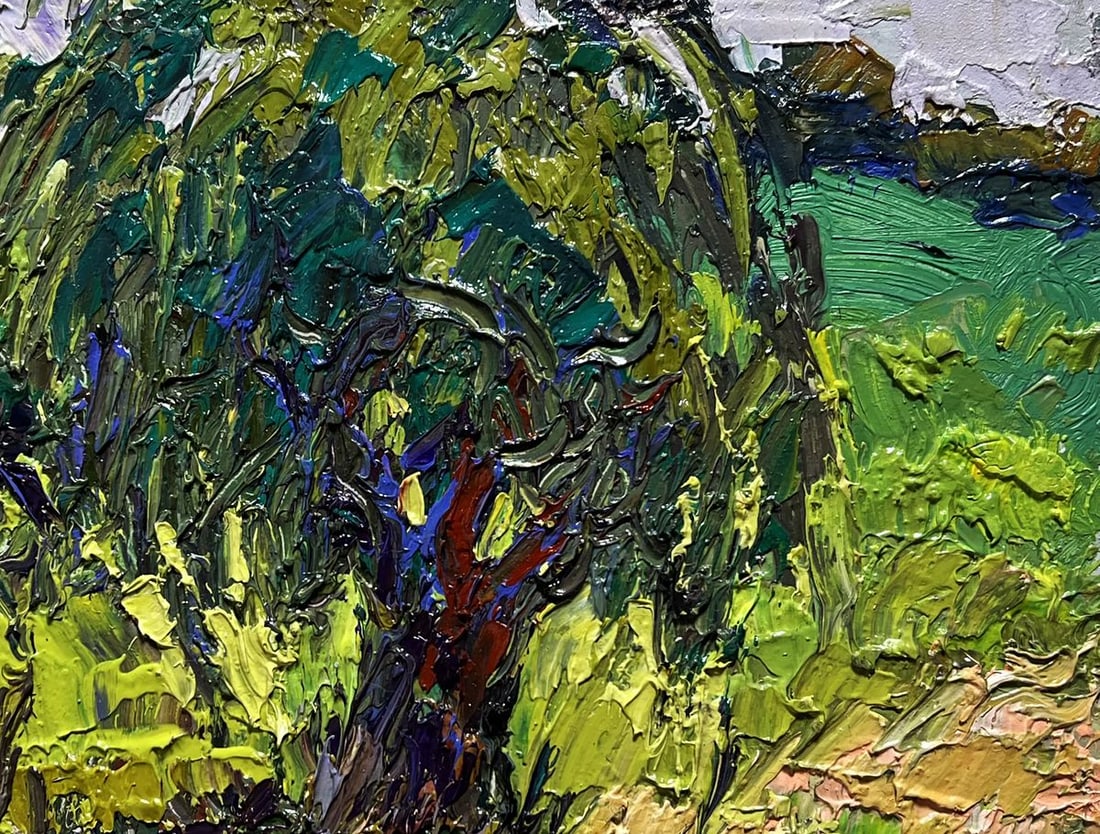 Oil painting The ducks hid near the tree Oksana Kalenyuk - 8