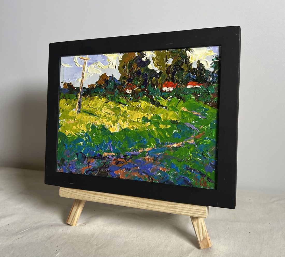 Oil painting Yellow fields near the village Alex Kalenyuk - 2