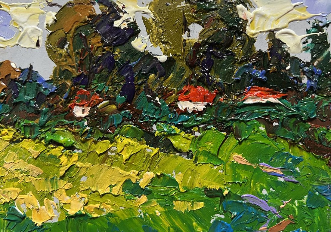 Oil painting Yellow fields near the village Alex Kalenyuk - 6