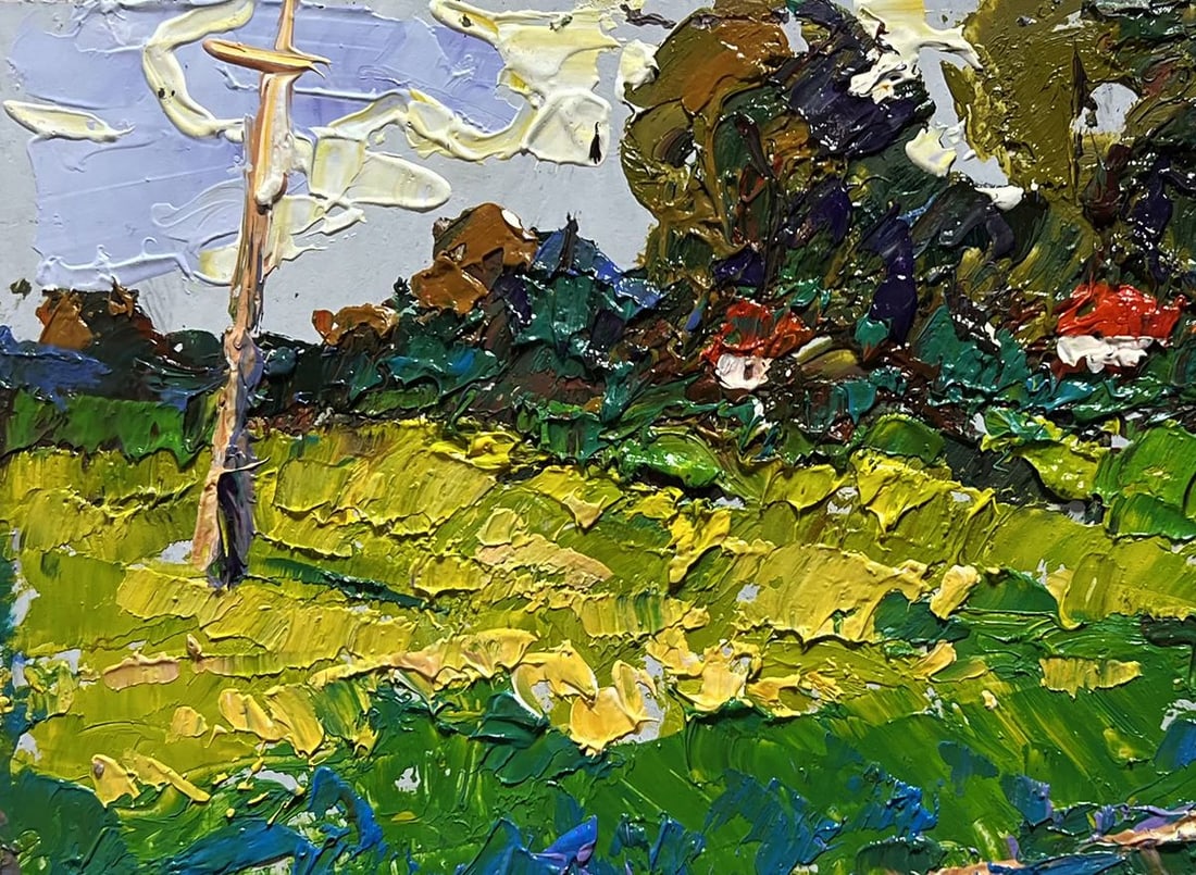 Oil painting Yellow fields near the village Alex Kalenyuk - 7