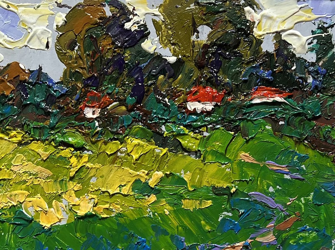 Oil painting Yellow fields near the village Alex Kalenyuk - 8
