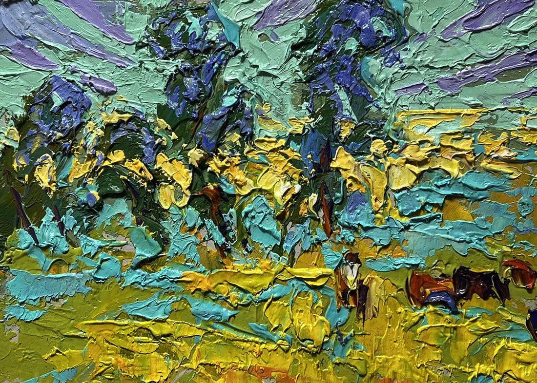 Oil painting In the spring meadows Alex Kalenyuk - 7