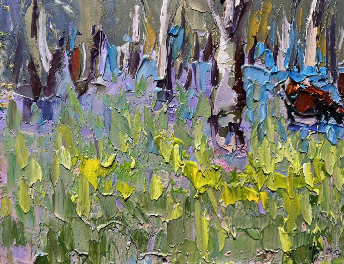 Oil painting Early spring and the meadows are in bloom Alex Kalenyuk - 5