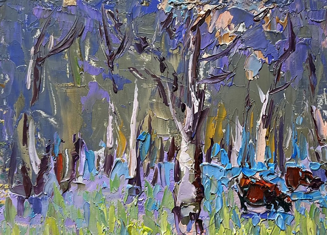 Oil painting Early spring and the meadows are in bloom Alex Kalenyuk - 7
