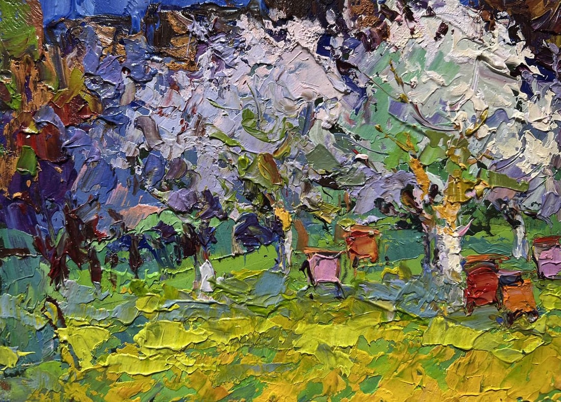Oil painting Spring apiary Oksana Kalenyuk - 4