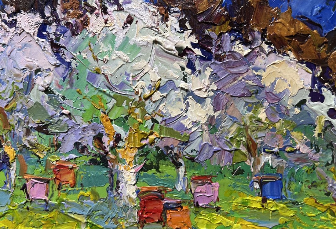 Oil painting Spring apiary Oksana Kalenyuk - 6