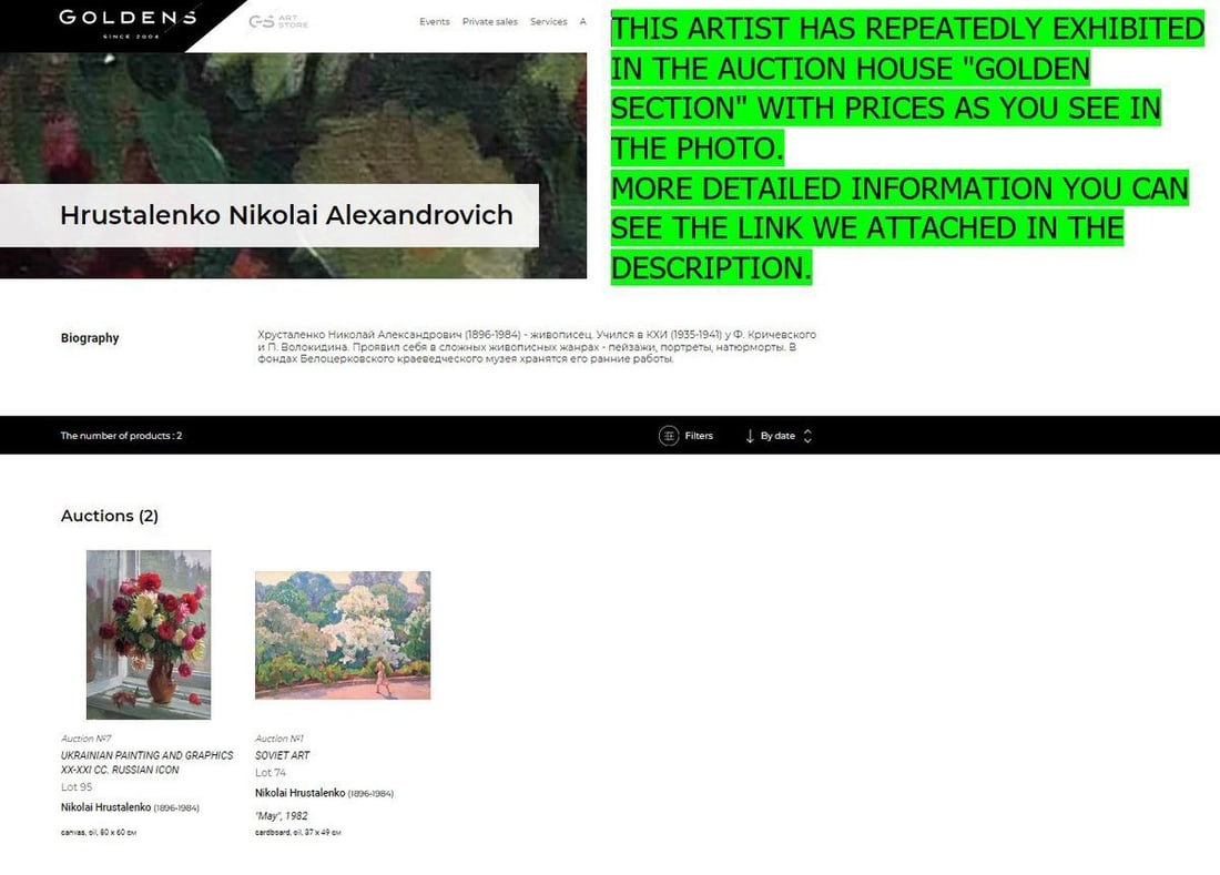 Oil painting Green meadow Nikolai Hrustalenko - 9