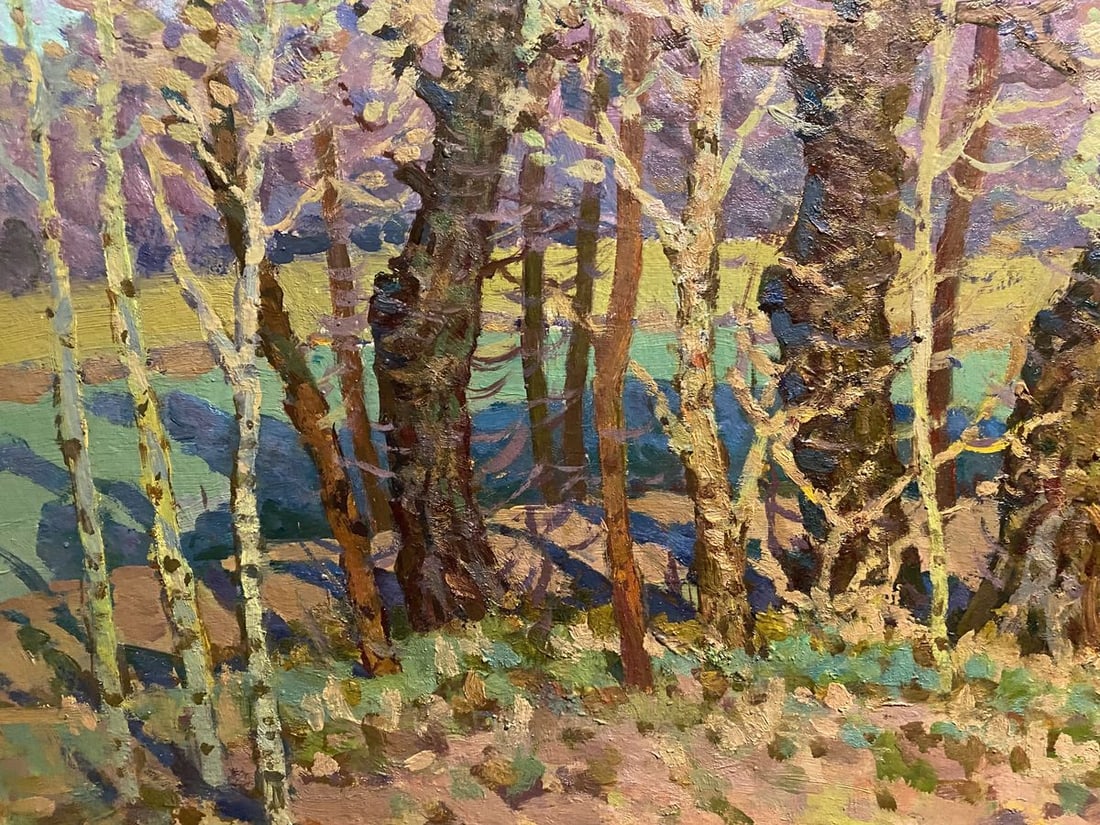 Oil painting Evening in the spring forest Grigoriy Ruban - 3