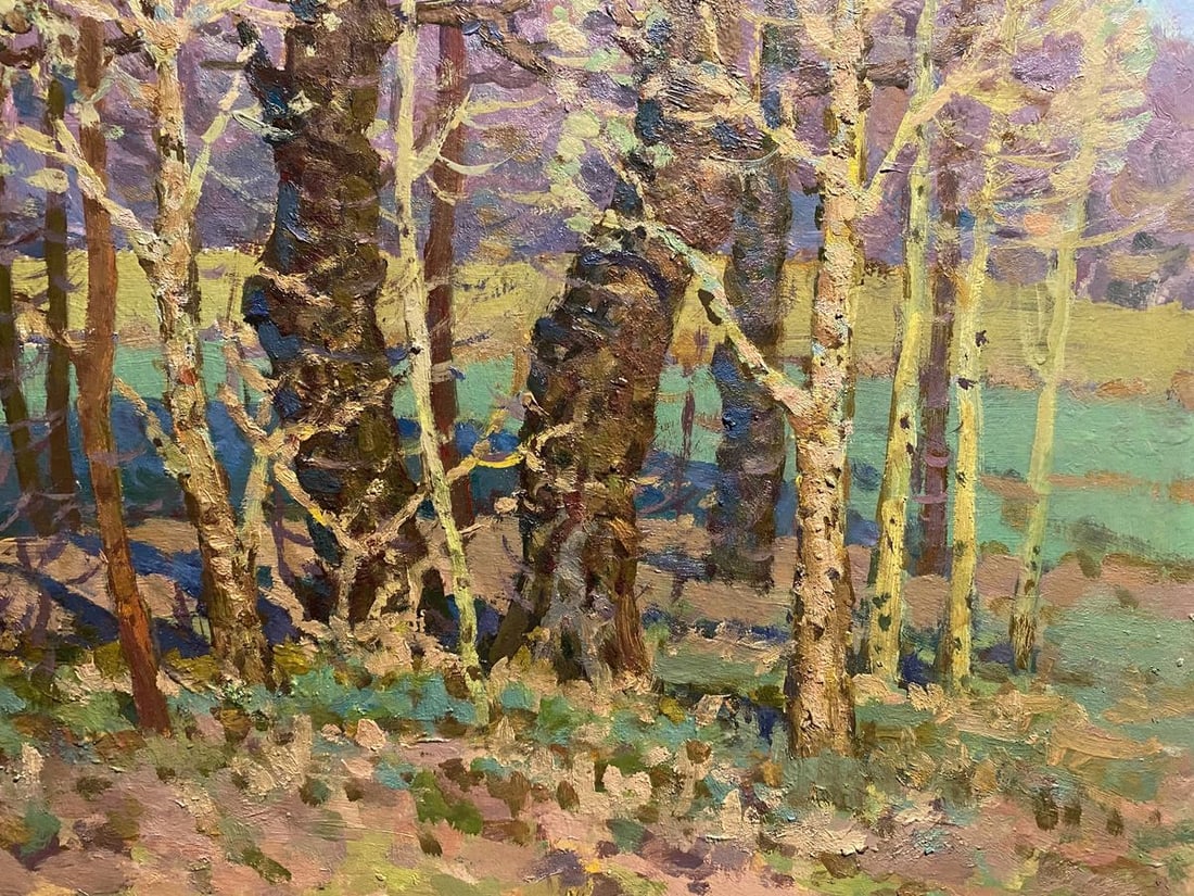 Oil painting Evening in the spring forest Grigoriy Ruban - 5