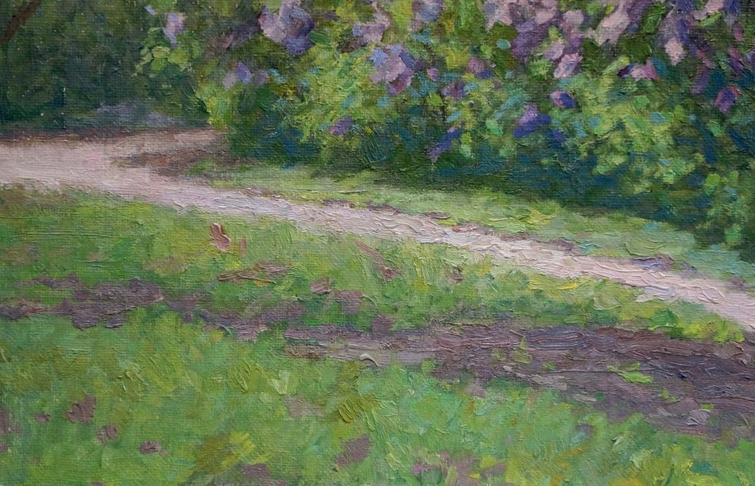Oil painting Lilac blooms by the yard Fedorov Nikolay Alekseevich - 2