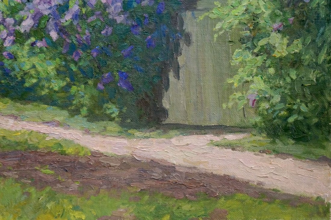 Oil painting Lilac blooms by the yard Fedorov Nikolay Alekseevich - 5