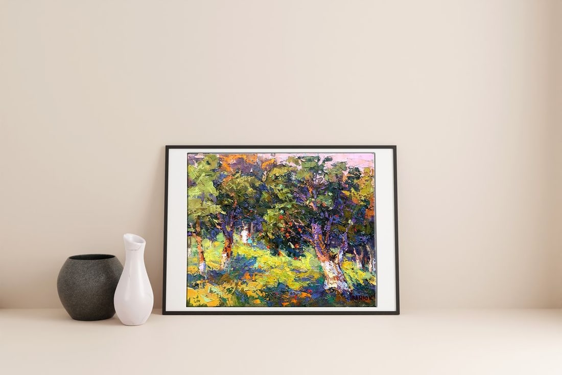 Oil painting In the summer garden Kalenyuk Oksana - 2