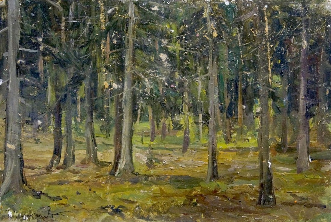Oil painting Forest landscape Chernyshevsky Petr Akimovich (1 of 8)