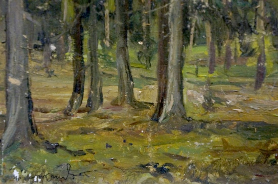 Oil painting Forest landscape Chernyshevsky Petr Akimovich - 2
