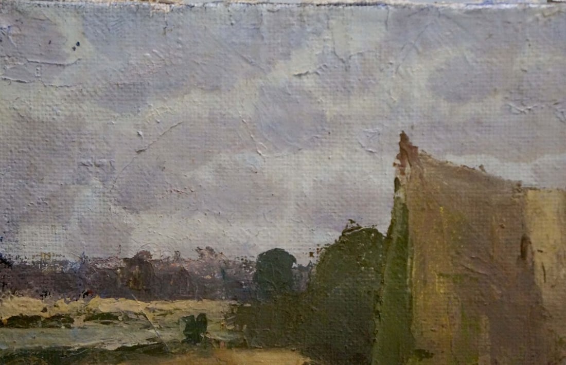 Oil painting Camp in the forest - 2