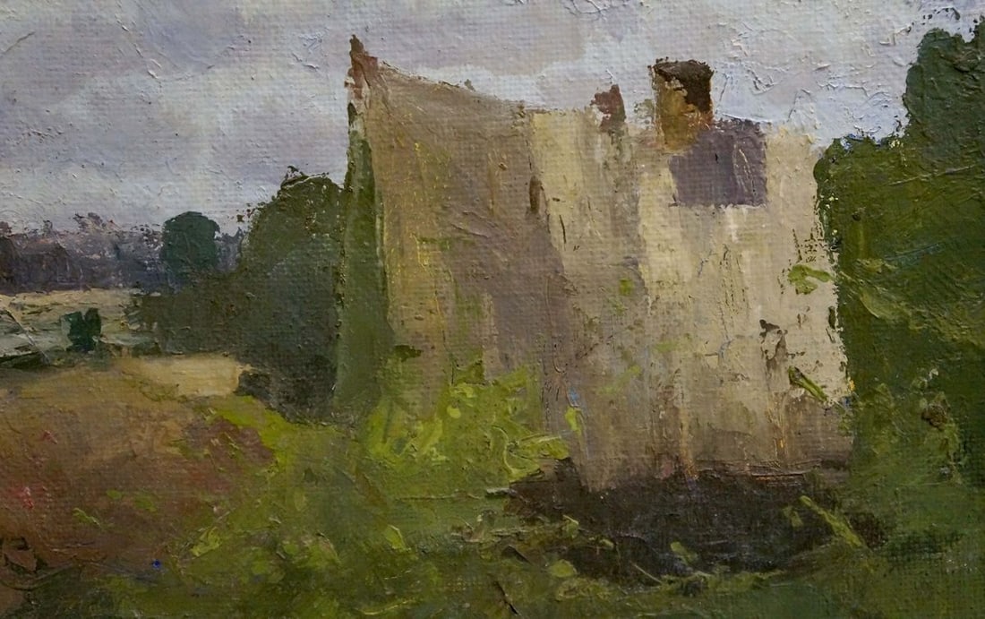 Oil painting Camp in the forest - 3