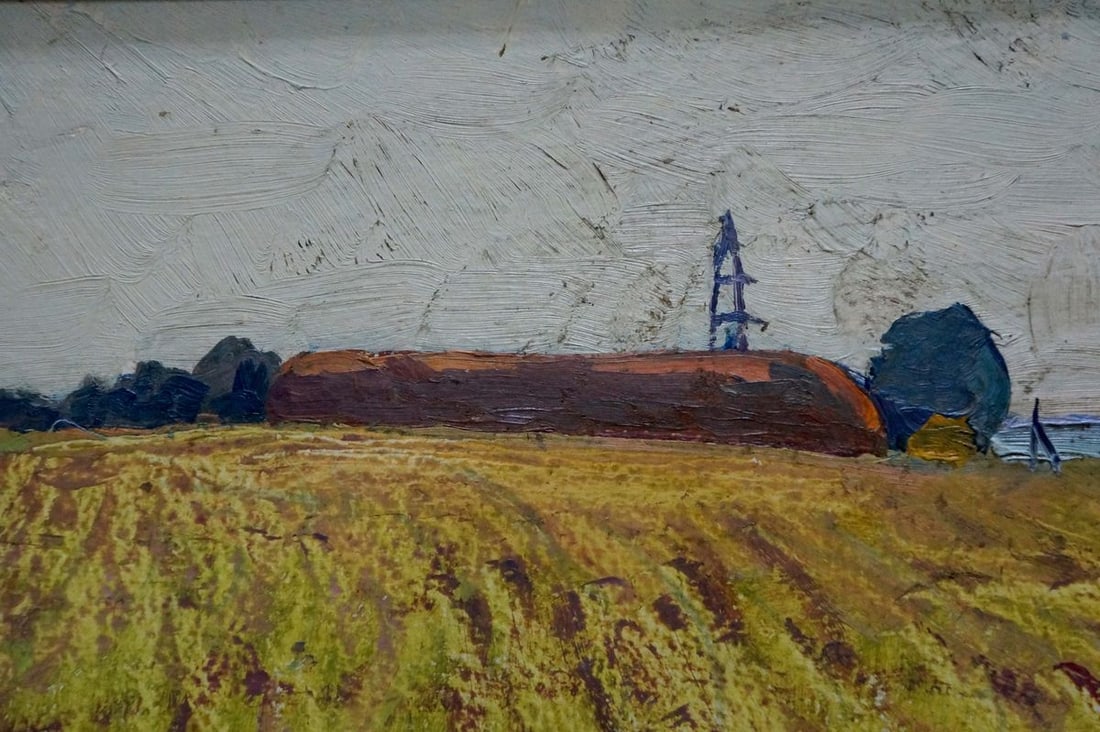 Oil painting Landscape of fields - 3
