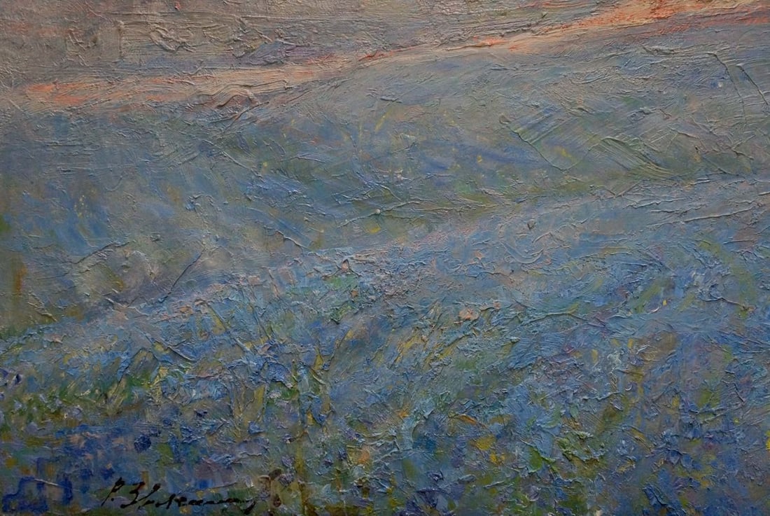 Oil painting Flax blossomed Zvyagintsev Rostislav Mikhailovich - 2