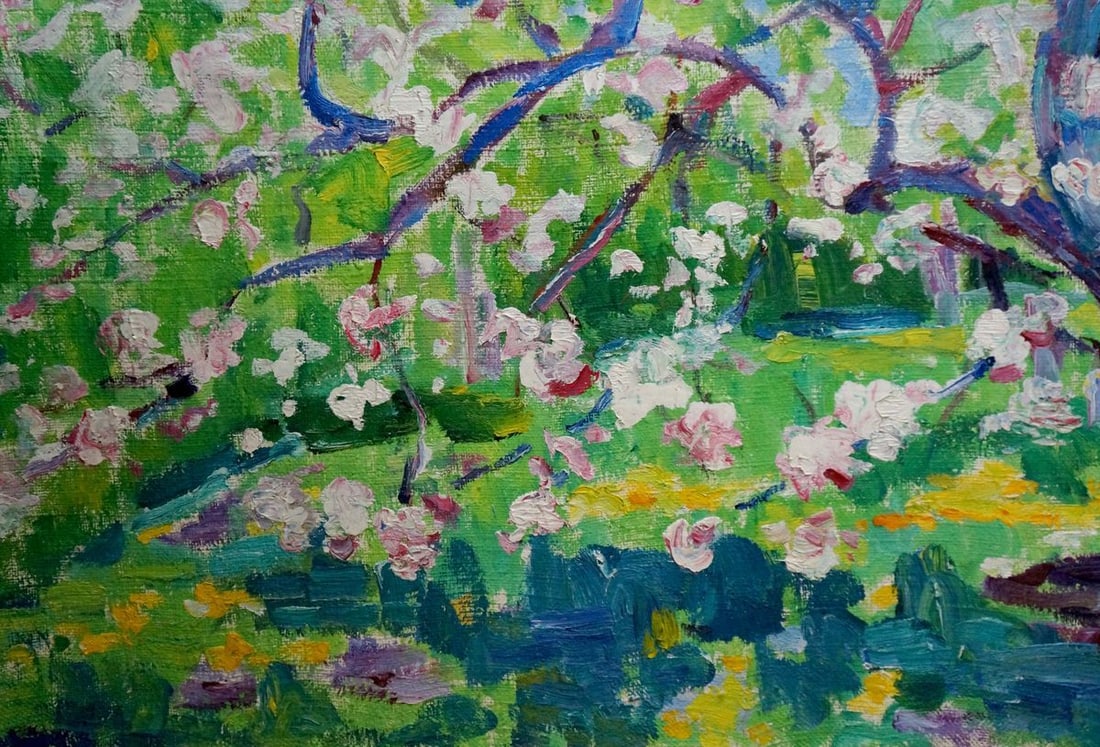 Oil painting Blooming apple tree Mandrikova - Donchik Nadezhda Alekseevna - 2