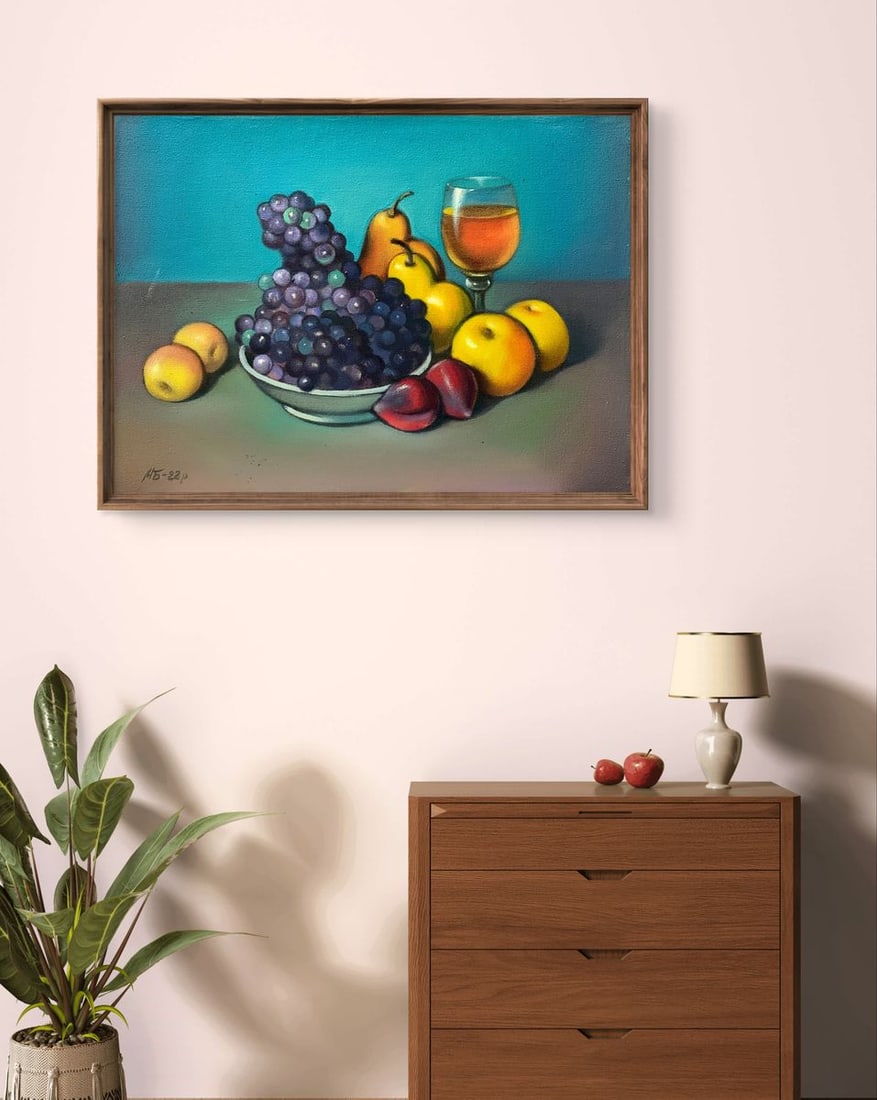 Oil painting A plate of grapes Mykhailo Burdylo - 3