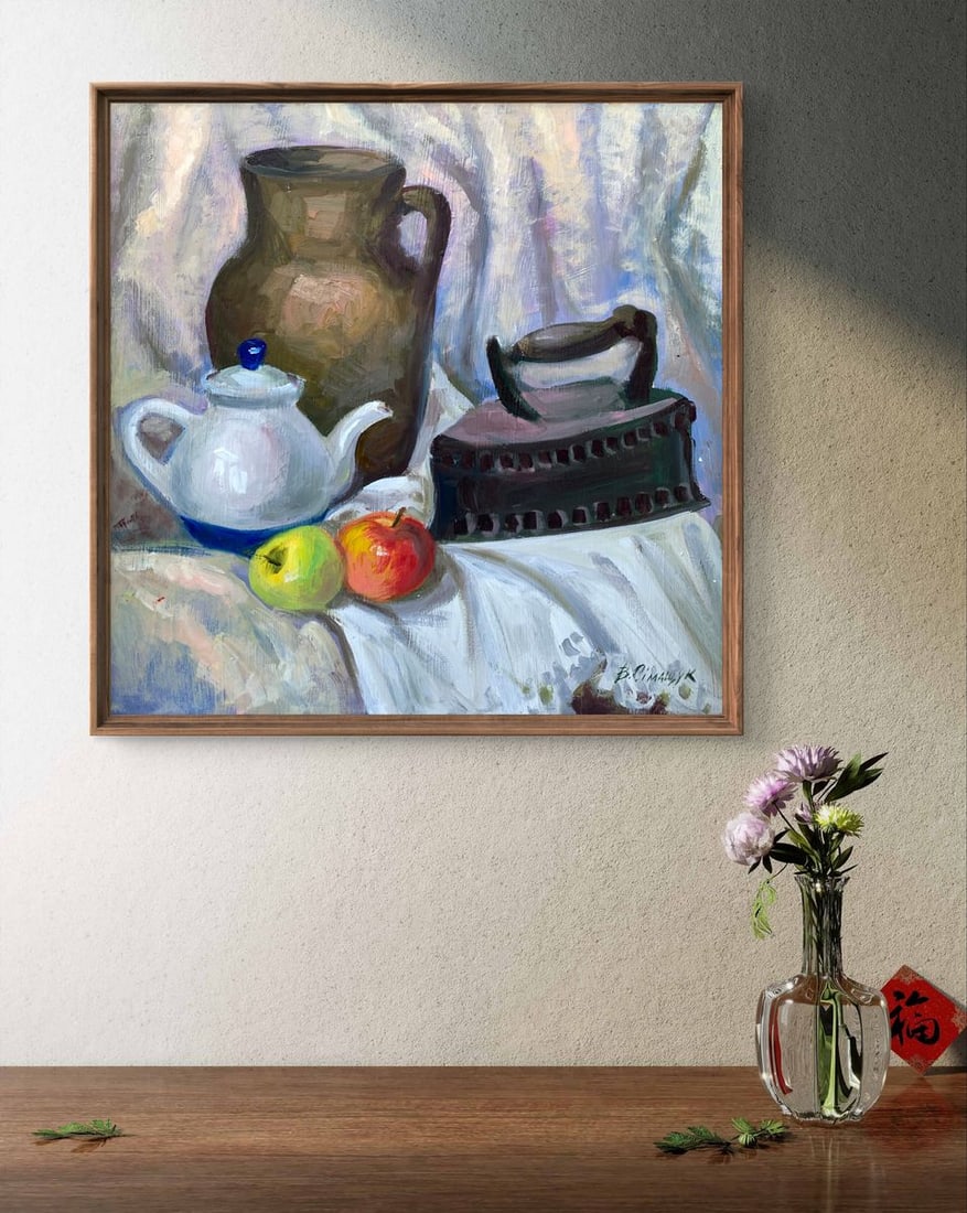 Oil painting Iron and apples Valentina Simashchuk - 3