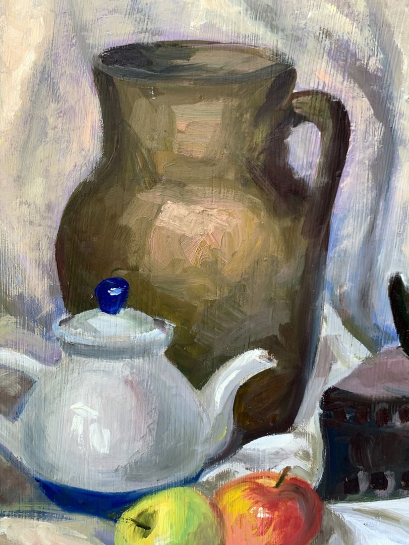 Oil painting Iron and apples Valentina Simashchuk - 4