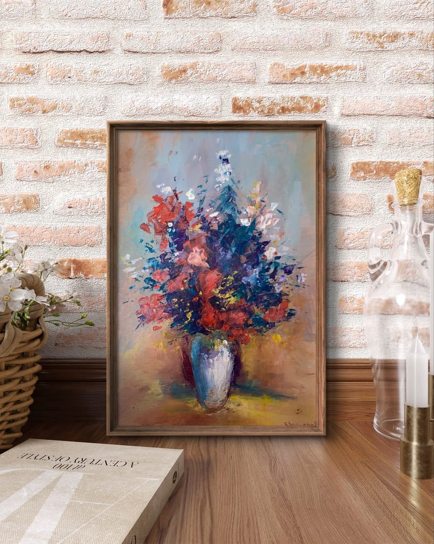Oil painting Spring flowers Unknown artist - 3