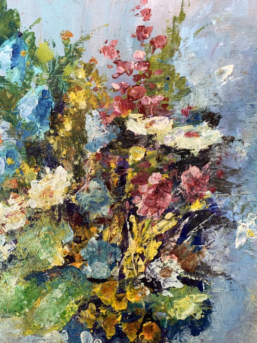 Oil painting Wild flowers in a blue vase Vadim Aksenov - 5