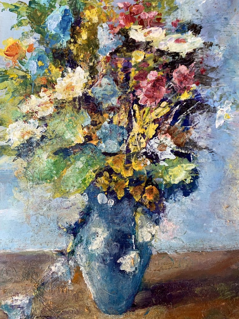 Oil painting Wild flowers in a blue vase Vadim Aksenov - 8