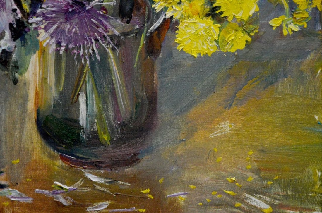 Oil painting Chrysanthemums Polyakova Lyudmila Valentinovna - 3