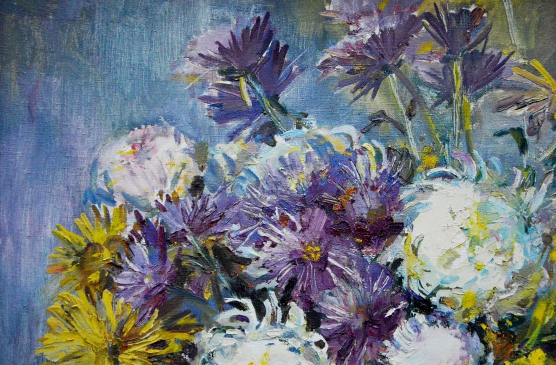 Oil painting Chrysanthemums Polyakova Lyudmila Valentinovna - 4
