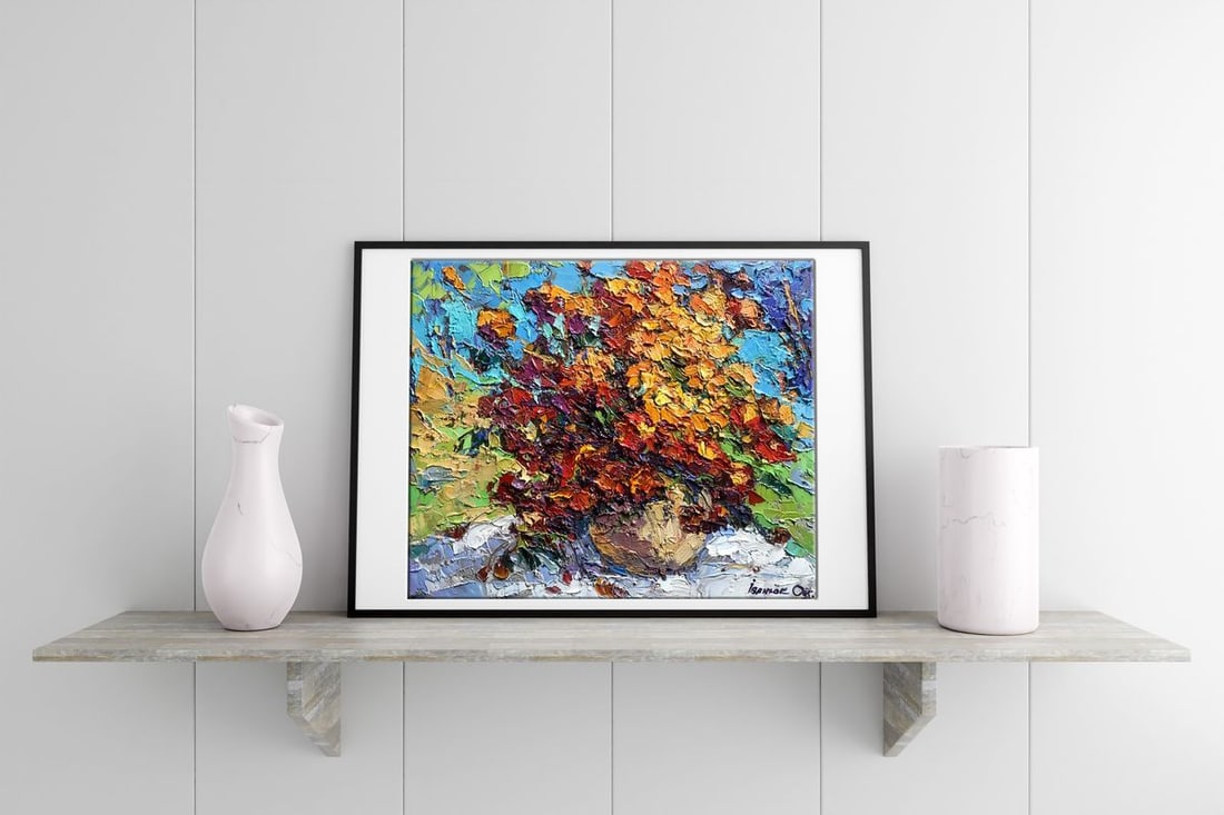 Oil painting Mom's flowers Kalenyuk Oksana - 2