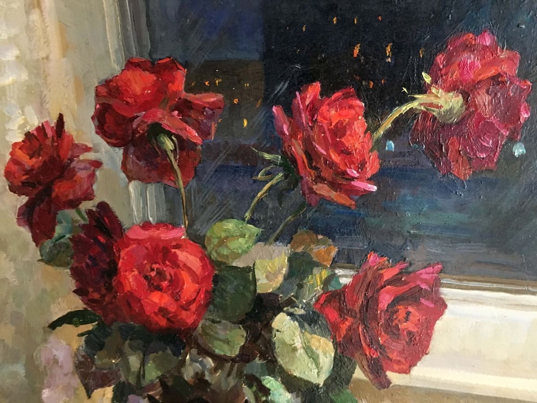 Oil painting Red roses Natalya Alexandrovna Savitskaya - 6