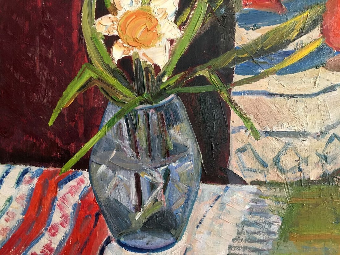 Oil painting Flowers on the table Les' T. S. - 5