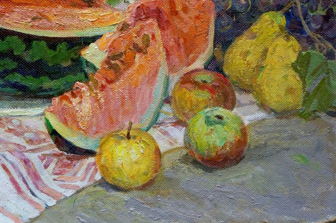 Oil painting Still life with watermelon - 5