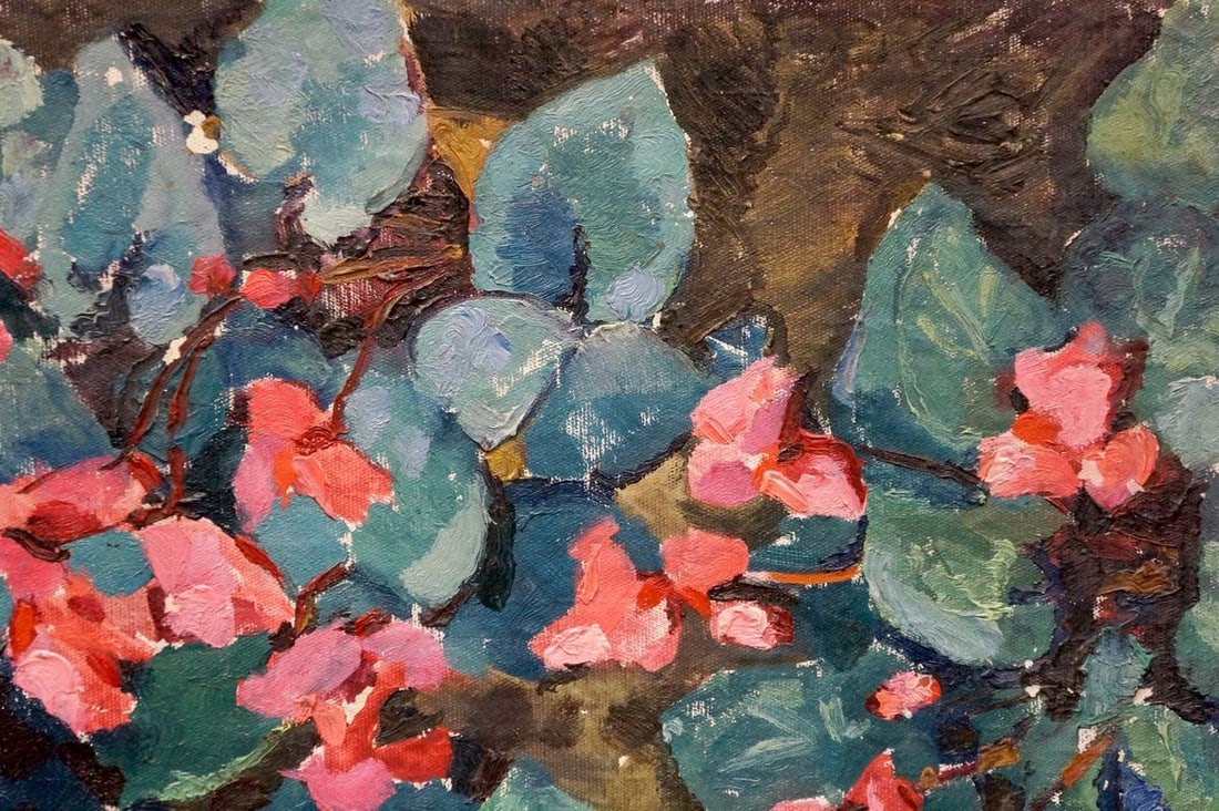 Oil painting Flowers are growing - 4