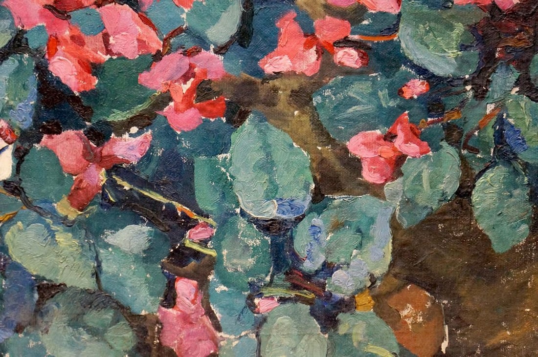 Oil painting Flowers are growing - 5