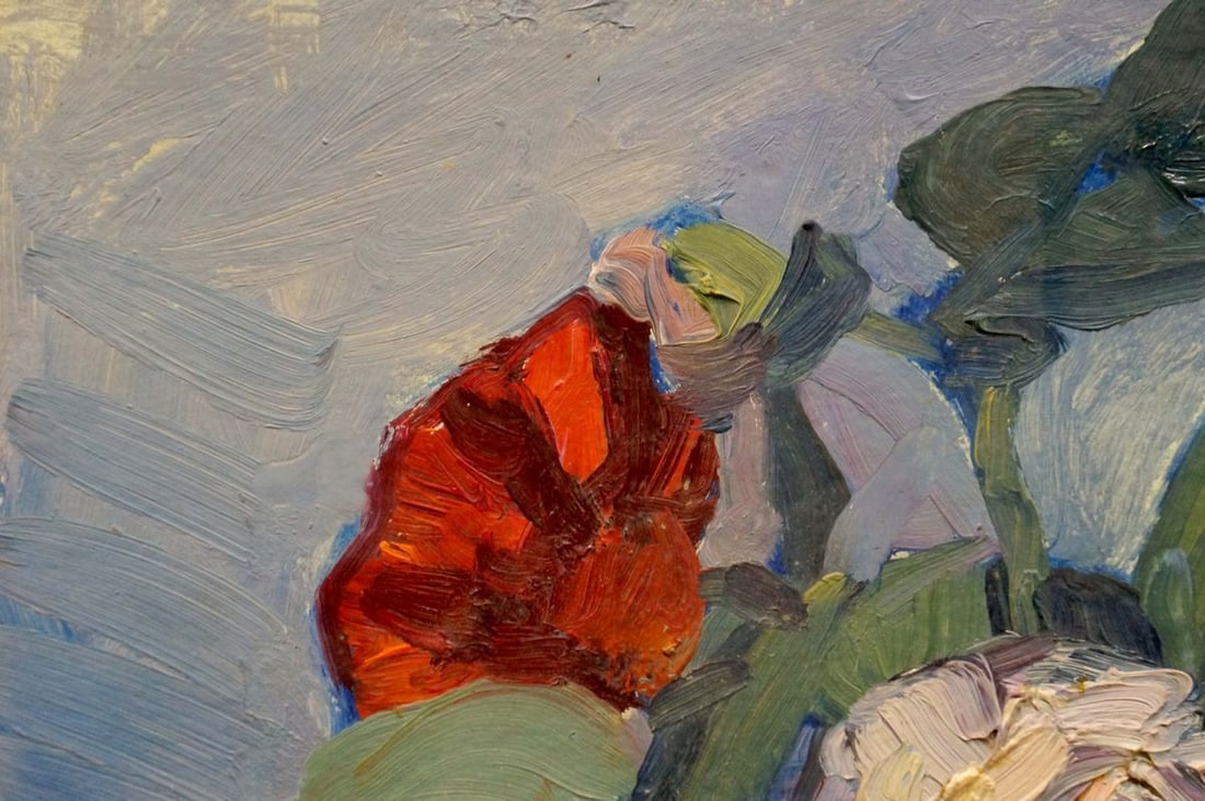 Oil painting Roses in a bottle Samokhin Vladimir Kalistratovich - 5