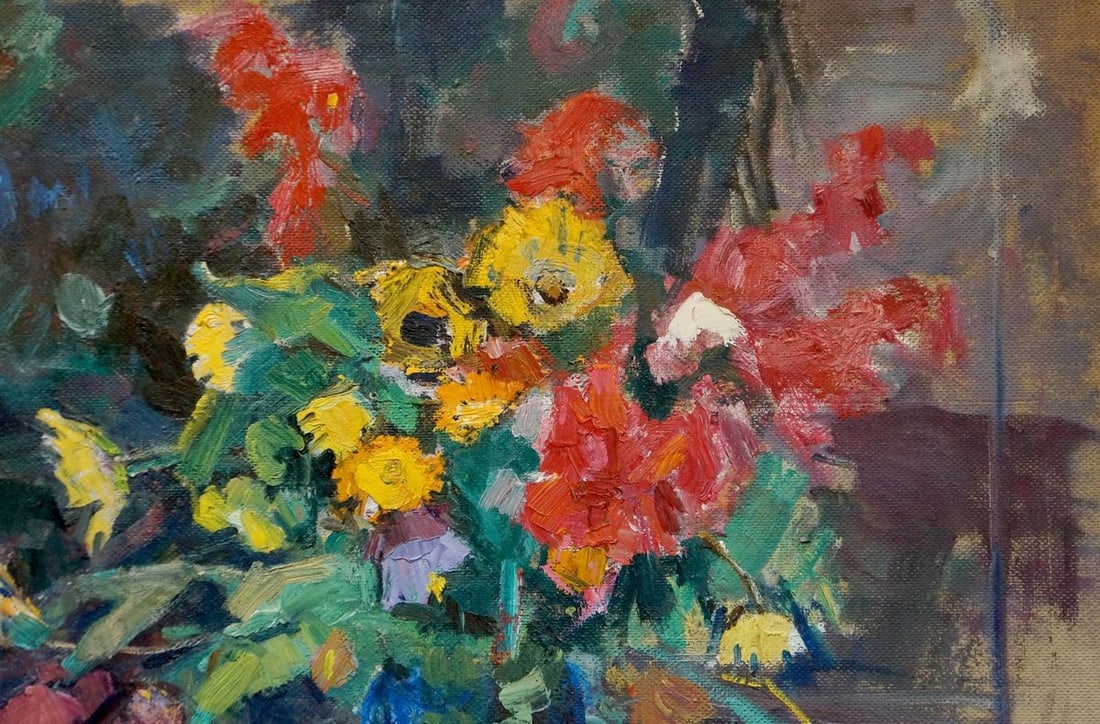 Oil painting Shvab Vladimir Flowers on the table - 4