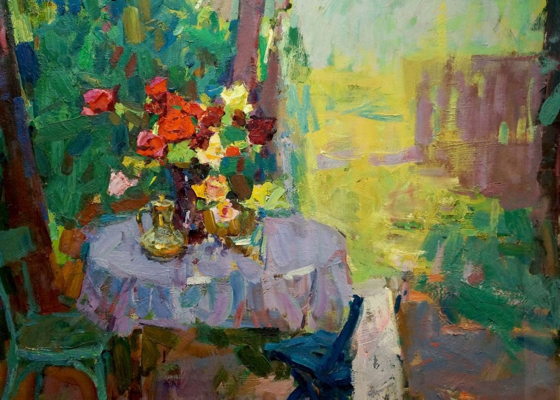 Oil painting Rest in the yard Shvab Vladimir - 3