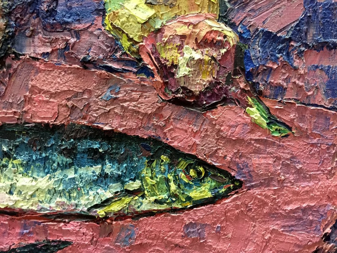 Oil painting Herring, bread and onions Turovsky Anatoly Saulovich - 5