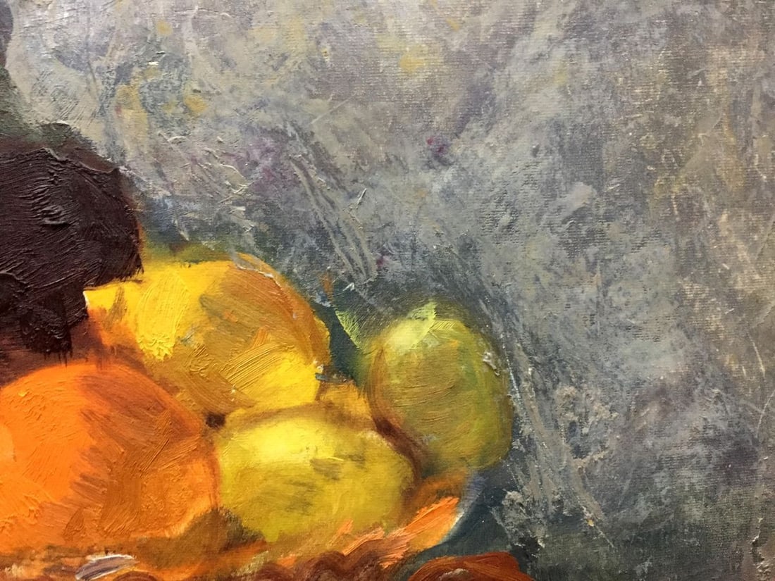 Oil painting still life The table is full of fruits - 4