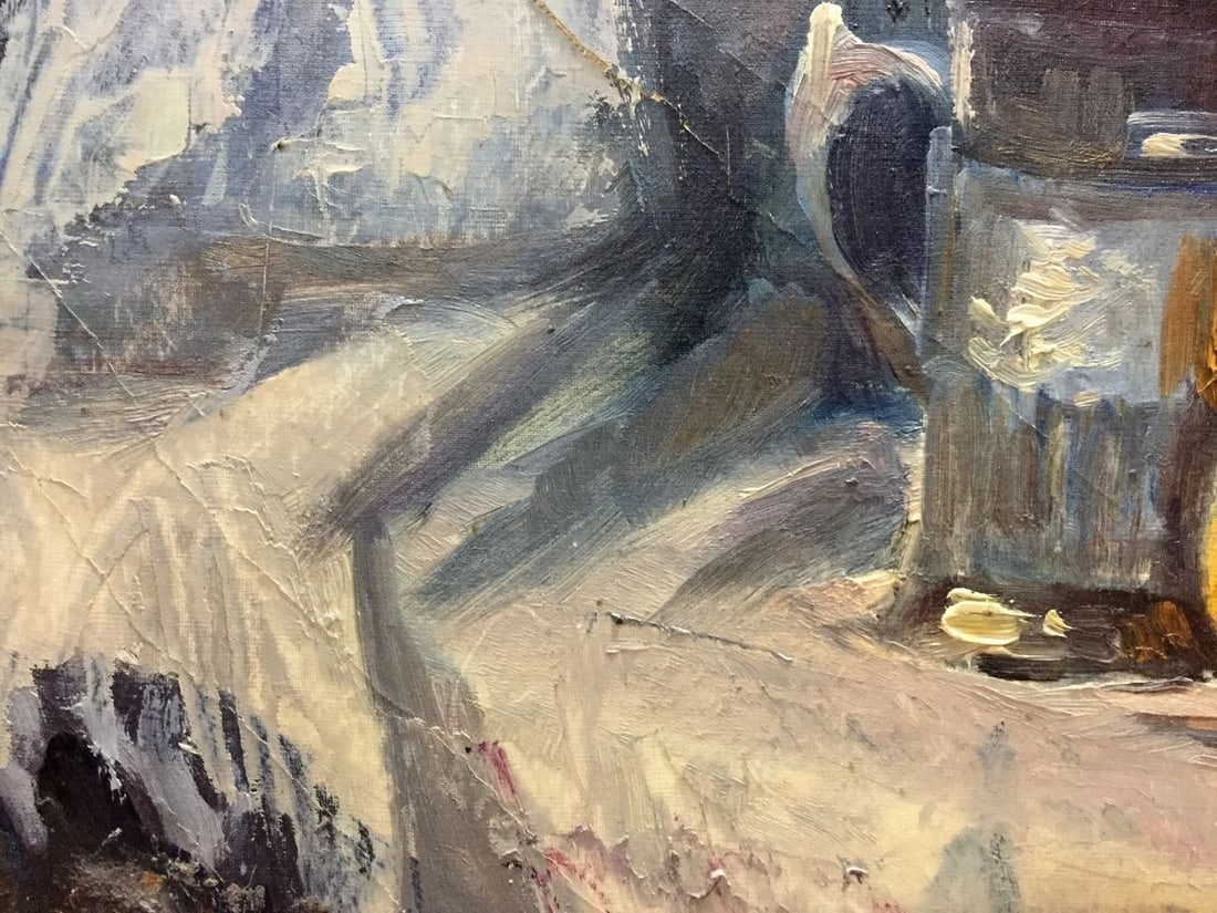 Oil painting still life The table is full of fruits - 6