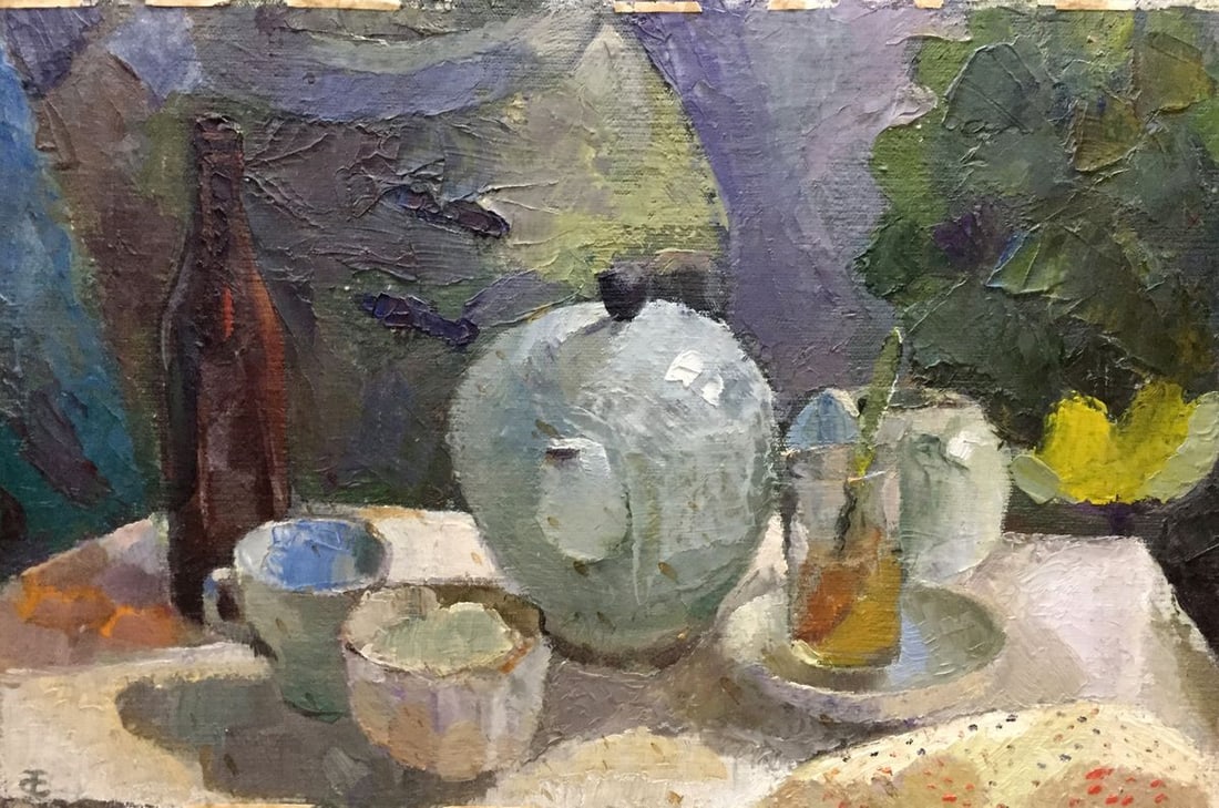 Oil painting Food and drinks on the table (1 of 11)