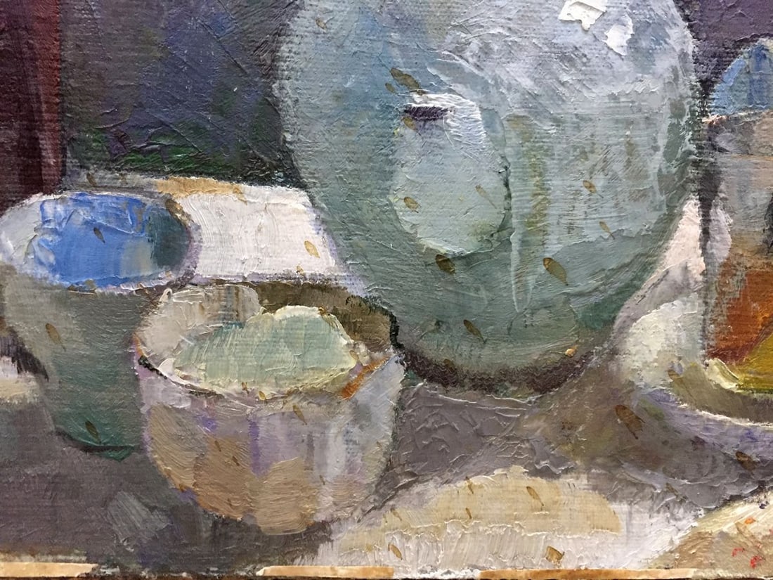 Oil painting Food and drinks on the table - 6